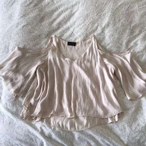ASTR Cold-Shoulder Cream Blouse